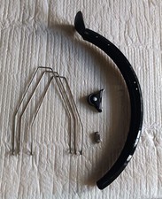 Brompton Complete Rear Mudguard (Blade+Stays+Roller), L version- Black or Silver