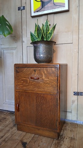 Art deco oak bedside - deco, cabinet