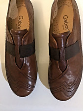 Gabor Brown Leather Sport Trainer Shoes New Size  6