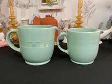 Pair of Vintage Wood’s Ware BERYL Large Green Jugs 1000ml  & 700ml VGC