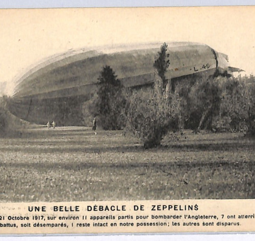Zeppelin ww1 crash postcard - ww1,