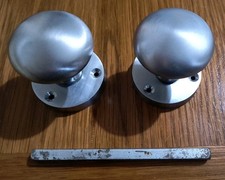SATIN QUALITY MORTICE DOOR KNOBS; sprung door knob; Brushed Chrome  
