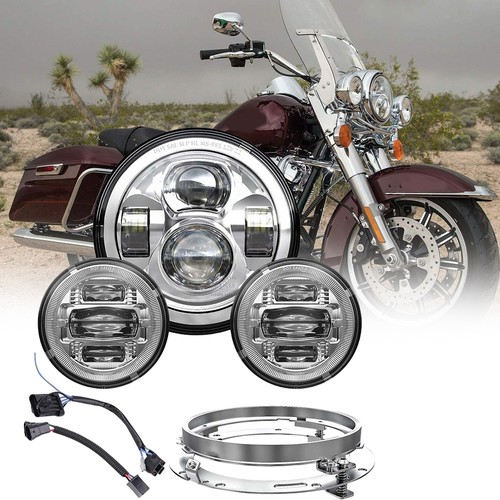 Chrome led headlights 4 5 - 7"led, +