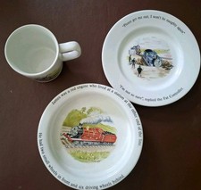 1987 Wedgwood Thomas the Tank Engine & Friends 3 Set  Vintage cup plate bowl