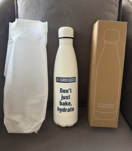 Greggs white and blue thermal