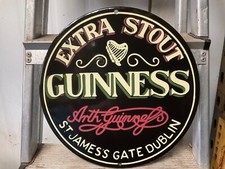 Very nice large 12” 30cm GUINNESS vintage type  advert Metal Enamel wall Sign