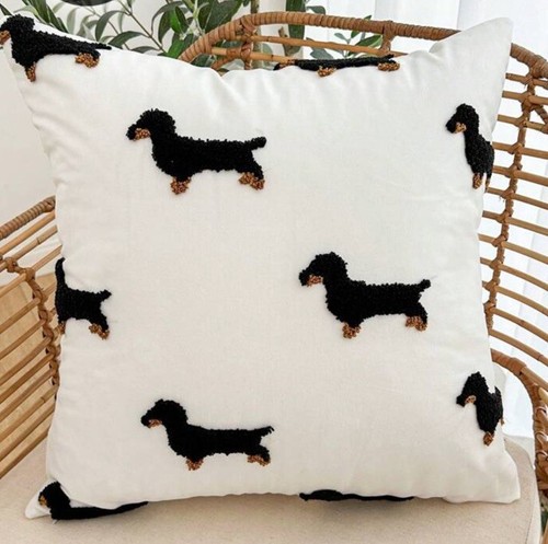 Tufted sausage dog print - tufted,