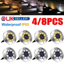 8LED Solar Power Ground Lights Floor Decking Patio Outdoor Garden Lawn Path Lamp