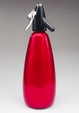 Red BOC Soda Siphon Sparklet's Hostmasters Bottle Retro 1970s