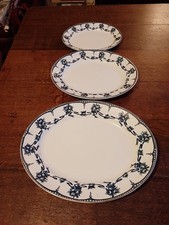 3 Antique Blue & White Oval