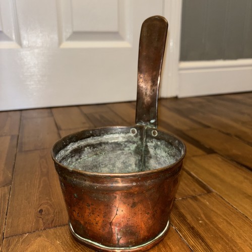 Antique copper pan with - antique,