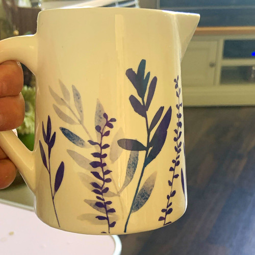 Decorative glossy ceramic jug - decorative,