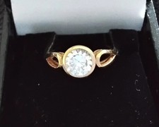 Diamonique by QVC Sterling Silver CZ Ring Size L (lot 11)
