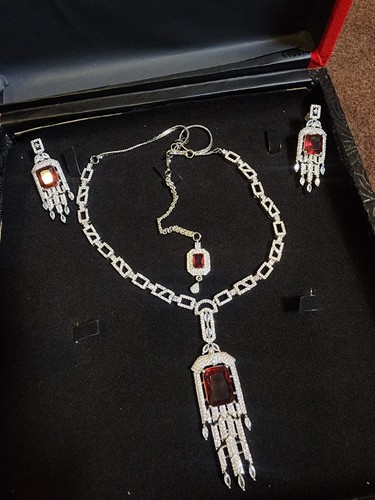 American diamond necklace - diamond, set