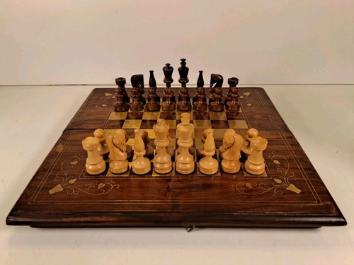 Folding metal inlaid chess - folding,
