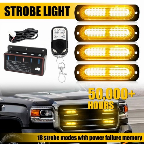 Amber led flashing grill - amber, 12