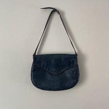 Blue Ostrich Leather Shoulder