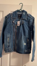 Denim moto jacket - jacket, mens
