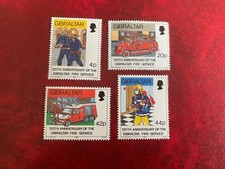GIBRALTAR 1990 MNH FIRE SERVICE BRIGADE FIREMAN HOSE TRUCK AXE LADDER