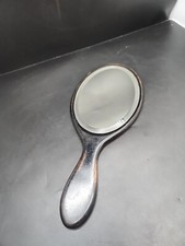 Antique Hand Mirror Ebonised Victorian Dressing Table Dresser Wood Treen Vanity