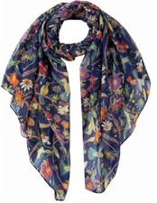 Winter Women Girls Long Scarves with Robin Bird Floral Print Scarf Wrap Shawls