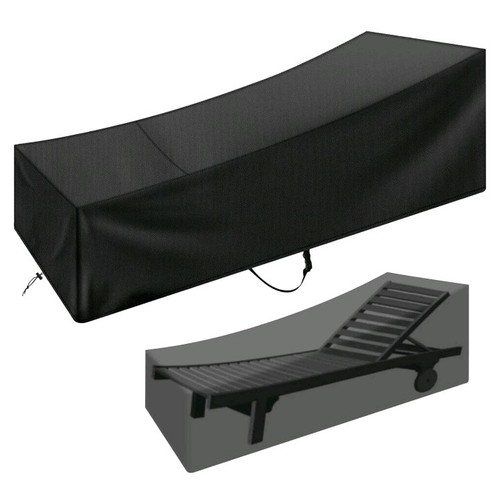 Black sun lounger cover - black,