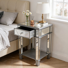 Silver Mirrored Glass Sofa