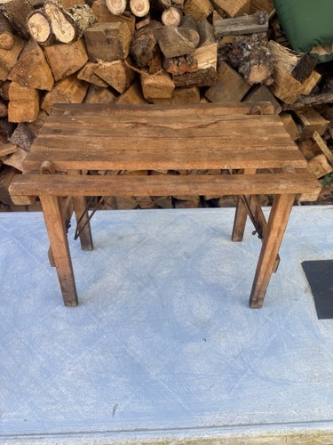 Vintage slatted wooden folding - slatted,