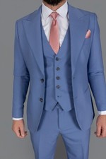 Men's Retro Blue Three-Piece
