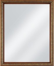 Ridged FRAMED MIRROR Bevelled Wood Frame Gold, Black, Brass or Silver - Grantham
