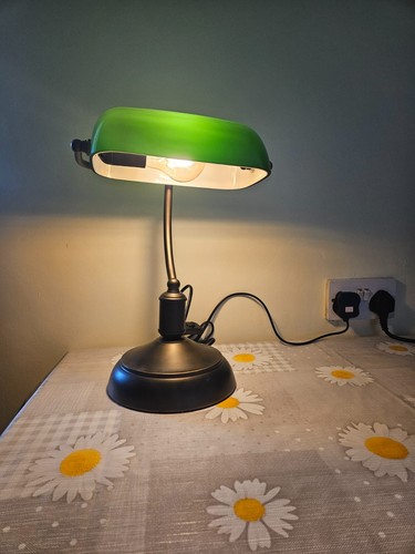 Green bankers table lamp - table,