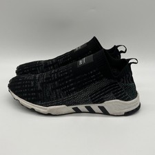 Adidas EQT PK Support Sock UK 10 Black Green White Slip On Trainers b37526