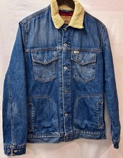 LEVI’S STRAUSS Signature Men’s Blue Denim Fur Collared Jacket UK M - CG C51