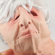 Latex Old Lady Full Head Mask