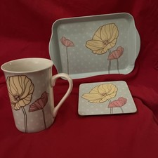 Poppy Fine China Mug, Coaster