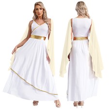 UK Womens Ancient Greek God Beauty Dress Roman Queen Princess Toga Party Costume