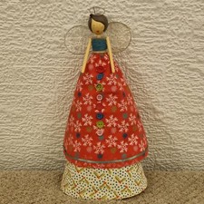 Gisela Graham Fairy Angel Tree Topper with Floral Detail Height 30cm Decoration