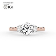 Round Diamond Trilogy Ring 14k