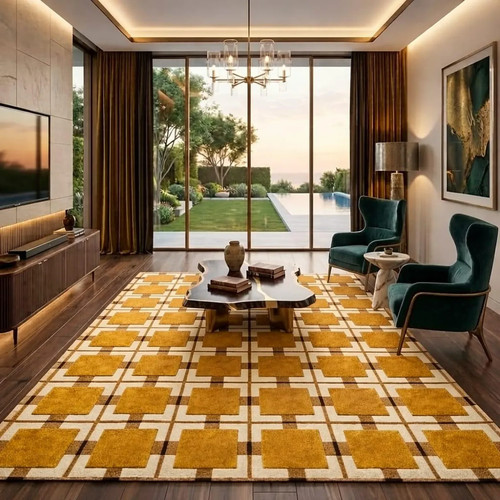 Hand tufted geometric area rug - tufted,