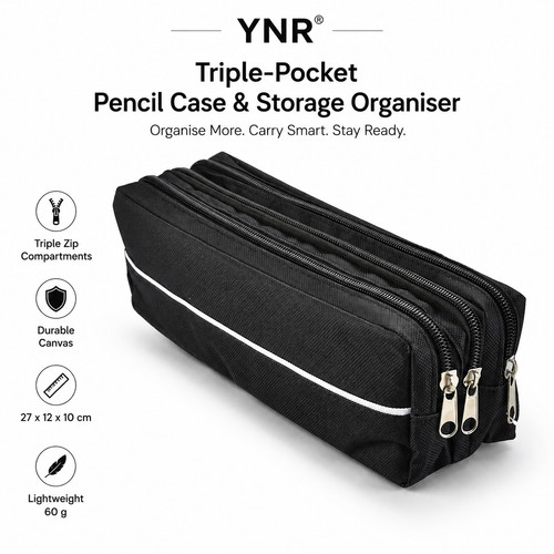 Triple pocket pencil case - triple,