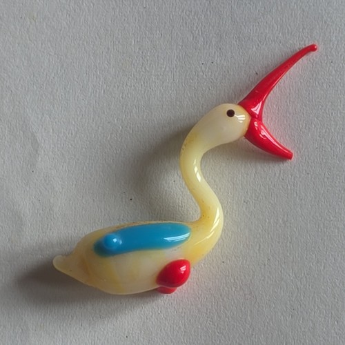 Vintage art glass - , crane