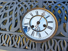 Antique Vienna antique wall clock spring movement works enamel dial