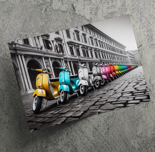 Colourful vespa scooters a - colourful,