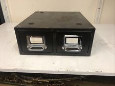 Vintage Black Heavy Duty 2 Drawer Index Metal Filing Cabinet- Industrial Design