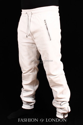 Men jogger white lambskin - men's,
