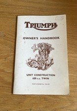 Triumph Motorcycle DU.101 Owners Handbook Unit Construction 650cc 1963