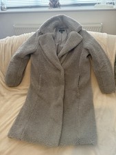 New Look Long Teddy Coat. Size