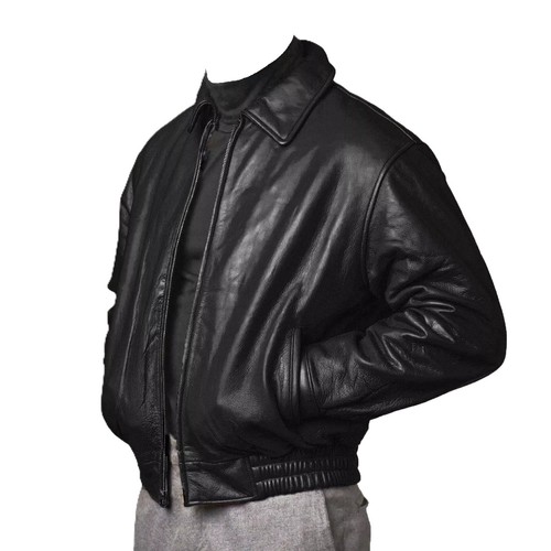 Men black leather - black,