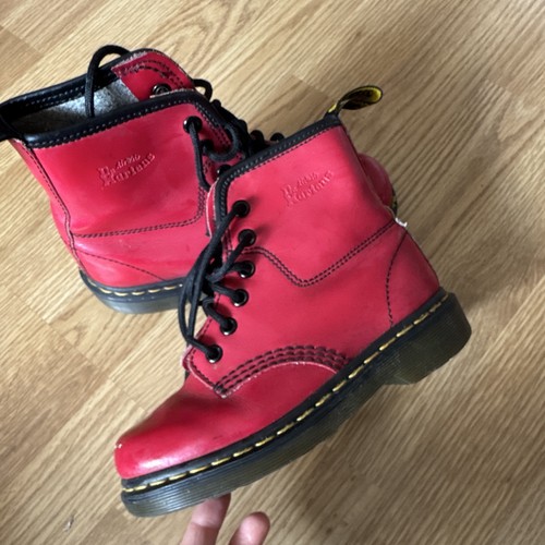 Martens red leather - martens,