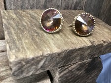 Vintage Stratton Rivoli Crystal Chunky Cufflinks